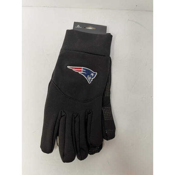 NFL Patriots Football Black Texting Gloves NEW Mens Small Women's Medium - Picture 3 of 5